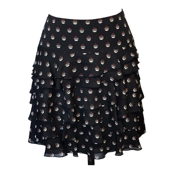 Black Ruffled Skirt with Pattern - Picture 1 of 7